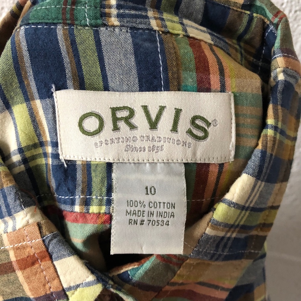 Orvis Plaid Patchwork Button Down Sz: 10 - image 3